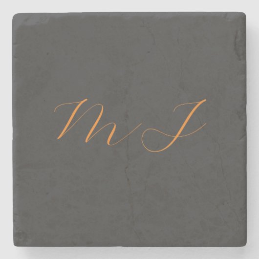 Chic kalligrafy grarange monogram name initial steinuntersetzer (Vorderseite)