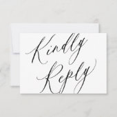 Chic Kalligraphie Hochzeit freundlich antworten Bu Mitteilungskarte (Vorderseite)