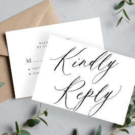 Chic Kalligraphie Hochzeit freundlich antworten Bu Mitteilungskarte