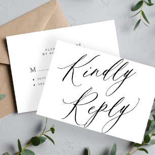 Chic Kalligraphie Hochzeit freundlich antworten Bu Mitteilungskarte
