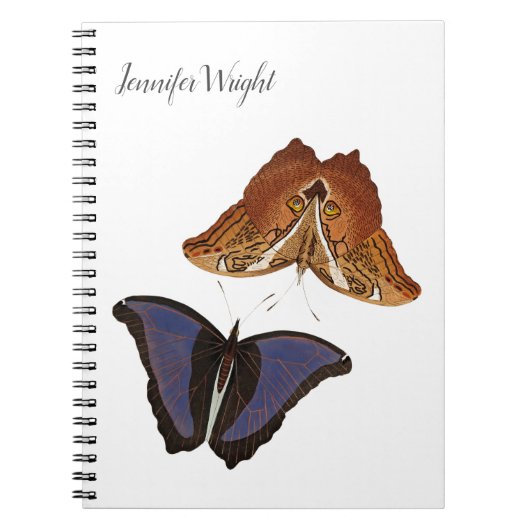 Chic Kalligraphie minimalistische Namen Schmetterl Notizblock (Vorderseite)