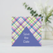 Chic Kariert Save the Date (Stehend Vorderseite)