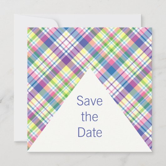 Chic Kariert Save the Date (Vorderseite)