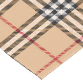 Chic Kariert Warme Tan Base White Black Brown Tart Großer Tischläufer (Ecke)