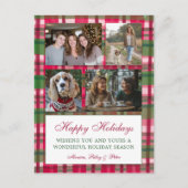 Chic Karierte Weihnachten Custom 4 Foto Collage (Vorderseite)