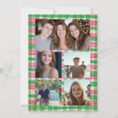 Chic Karierte Weihnachten Custom 9 Foto Collage Pi (Rückseite)