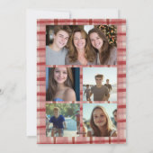 Chic Karierte Weihnachten Custom 9 Foto Collage Ro (Rückseite)