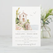 Chic Katholic Coastlic Church Probe Dinner Einladung (Stehend Vorderseite)