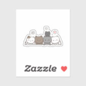 Chic Kawaii Cat Sticker - Matching Items verfügbar (Blatt)