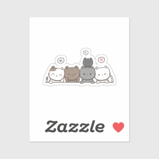 Chic Kawaii Cat Sticker - Matching Items verfügbar (Blatt)