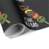 Chic Kebab Funny Shish Kebab Pun Dark BG Geschenkpapier (Rolleneckpunkt)