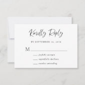Chic Kindly Reply Wedding RSVP Karte (Vorderseite)