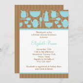 Chic Kitchen Bridal Dusche Einladung (Aquamarin) (Vorne/Hinten)