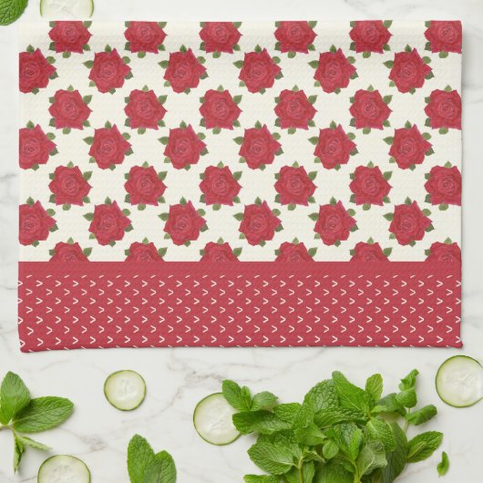 Chic Kitchen Handtuch oder Teetücher: Tiefe Rote R (Gefaltet)