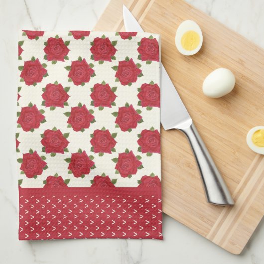 Chic Kitchen Handtuch oder Teetücher: Tiefe Rote R (Viertel Falte)