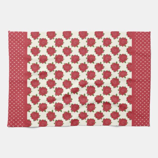 Chic Kitchen Handtuch oder Teetücher: Tiefe Rote R (Horizontal)