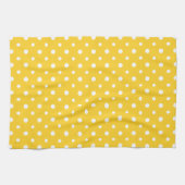 Chic Kitchen Towel: White Jumbo Polkas auf Gelb Handtuch (Horizontal)