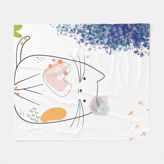 Chic Kitty Dreams Fleece Blanket (Vorderseite (Horizontal))
