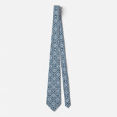 Chic Klassiker Niederländisches Delft Blau Florale Krawatte (Vorderseite)