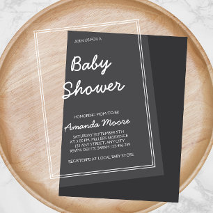 Chic klassische Kalligrafie-Schrift Baby Shower Acryleinladungen