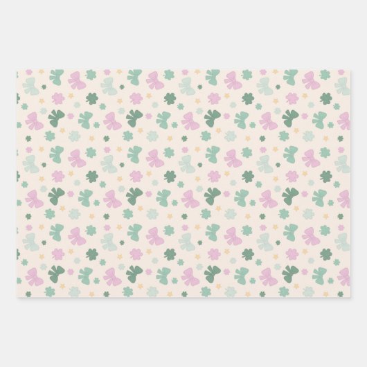 Chic Kleeblatt, Bogen und Hat Patrick's Day Set vo Geschenkpapier Set (Vorderseite 3)