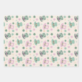 Chic Kleeblatt, Bogen und Hat Patrick's Day Set vo Geschenkpapier Set (Vorderseite)