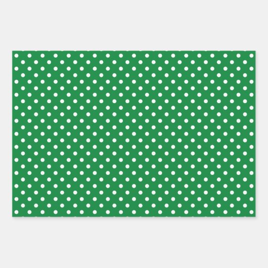 Chic Kleeblatt Mint Green Polka Dots Muster Geschenkpapier Set (Vorderseite 3)