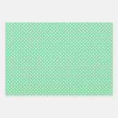 Chic Kleeblatt Mint Green Polka Dots Muster Geschenkpapier Set (Vorderseite)