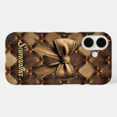 Chic kokette Schleife Kunstleder Monogramm Case-Mate iPhone Hülle (Rückseite (Horizontal))