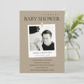 CHIC KRAFT CUSTOM FOTO COUPLES BABY SHOWITE DANKESKARTE (Stehend Vorderseite)