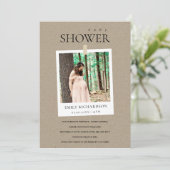 CHIC KRAFT MINIMAL CUSTOM FOTO BABY SHOWITE EINLAD DANKESKARTE (Stehend Vorderseite)