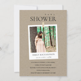 CHIC KRAFT MINIMAL CUSTOM FOTO BABY SHOWITE EINLAD DANKESKARTE