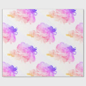 Chic künstlerisch abstrakte Aquarellfarbe weiß Geschenkpapier (Flach)