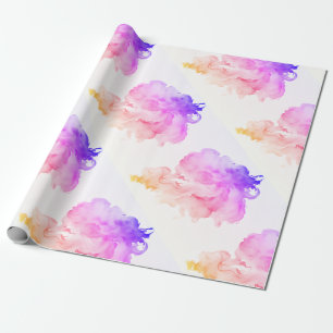 Chic künstlerisch abstrakte Aquarellfarbe weiß Geschenkpapier