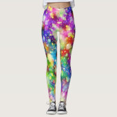 Chic Künstlerisch Rainbow Bokeh Workout Leggings (Vorderseite)