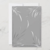 Chic Künstlerisch Silver Grey Leaf Glitzer Border  Einladung (Rückseite)