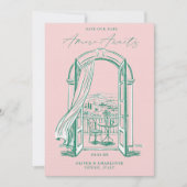 Chic La Dolce Vita Hand Doodle Sketch Venice Italy Save The Date (Vorderseite)