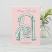 Chic La Dolce Vita Hand Doodle Sketch Venice Italy Save The Date (Stehend Vorderseite)