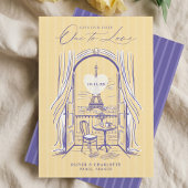 Chic La Dolce Vita Hand Drawn Paris Eiffel Tower  Save The Date