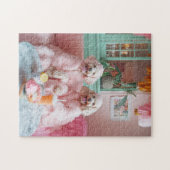 Chic Labradoodles in Pink Lounge Puzzle (Horizontal)