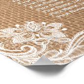 Chic Lace Burlap String Lights Seekarte Poster (Ecke)