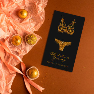 Chic Lace Lingerie Boutique Golden Glitzer Visitenkarte