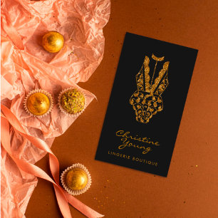 Chic Lace Lingerie Boutique Golden Glitzer Visitenkarte