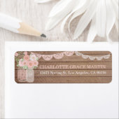 Chic Lace Mason Jar & Wood Address Labels (Insitu)