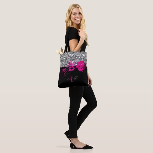 Chic Lace & Rose Personalisierte Tasche (Am Model)