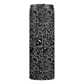 Chic Lächeln Gesicht Melting Lächeln Muster Schwar Thermosbecher (Rückseite)
