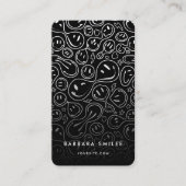 Chic Lächeln Gesicht Melting Lächeln Muster Schwar Visitenkarte (Vorderseite)