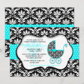 Chic-laden aquamarine einladung (Vorne/Hinten)