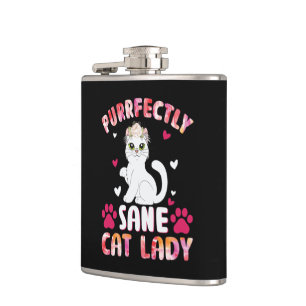 Chic Lady Cat, Purrfectly Sane Cat Lady Flachmann