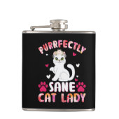 Chic Lady Cat, Purrfectly Sane Cat Lady Flachmann (Vorderseite)